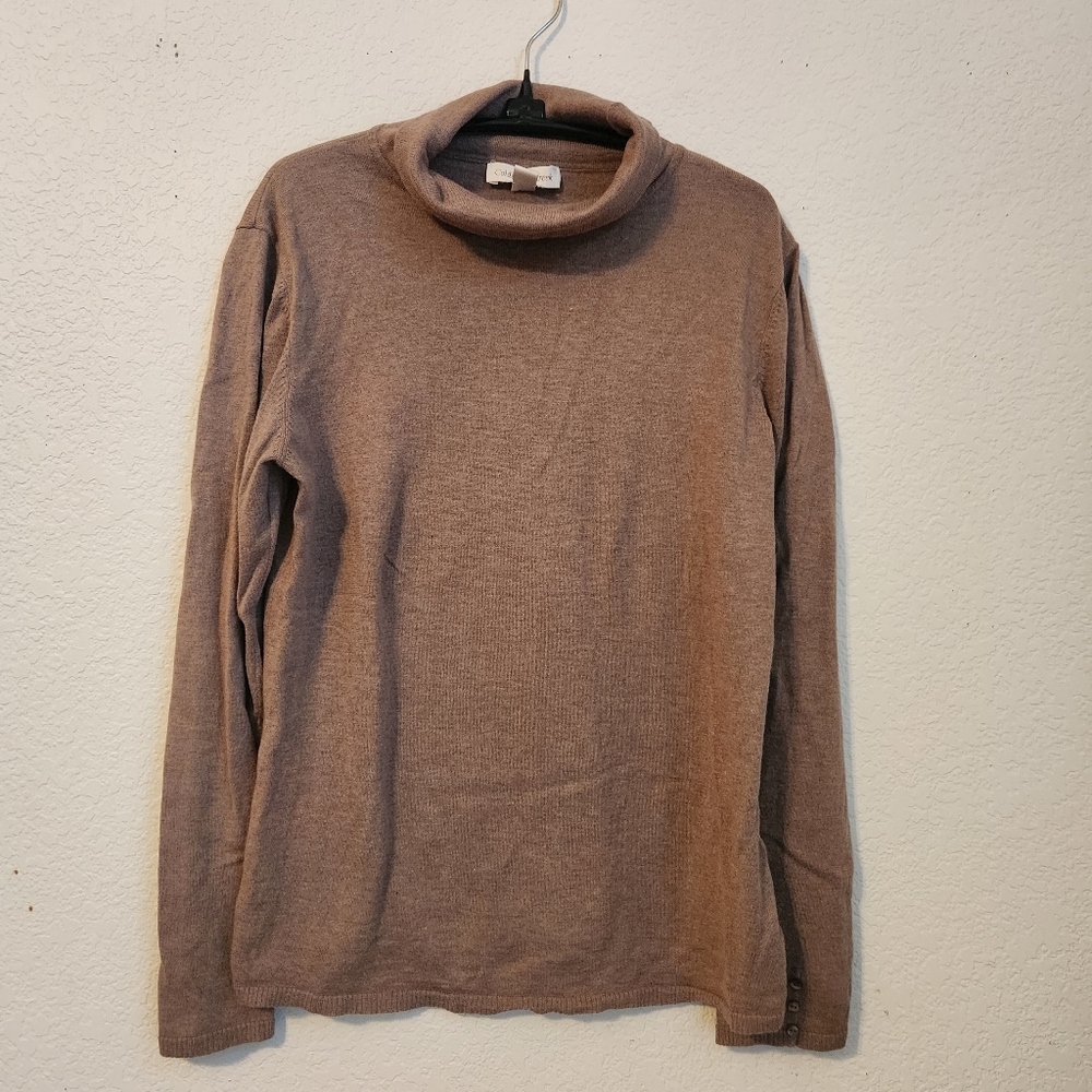 Coldwater Creek Tan Turtleneck Sweater, Size L